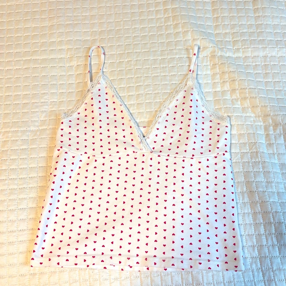 brandy melville lace heart tank